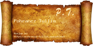 Pohrancz Tullia névjegykártya